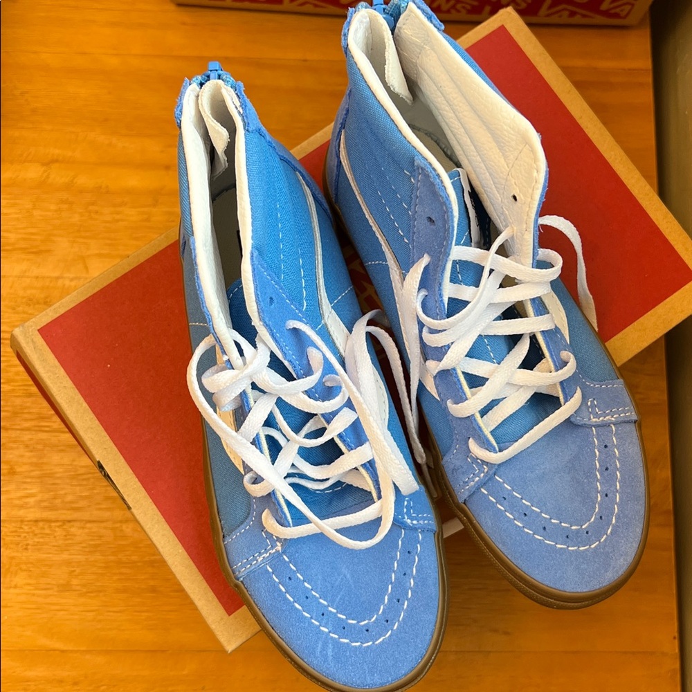 Vans sk8-hi zip gum sole azure blue New size 2 - Picture 2 of 3